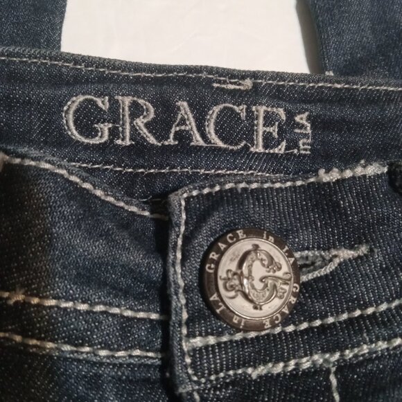 Grace in LA Women's Embellished Capri Jeans 27 - Picture 6 of 8